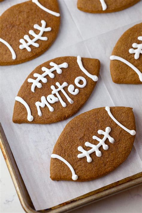 Football Shaped Gingerbread Cookies Mom Loves Baking
