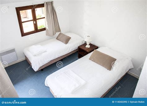 Two Single Beds In A Cosy Cottage Stock Image Image Of Decor Indoors