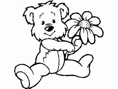 Teddy Bear Coloring Pages Printable Flower Technosamrat