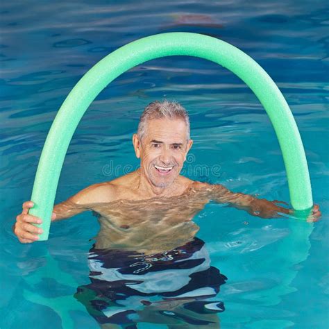Man In Swimming Pool Doing Aqua Stock Photo Image Of Citizens