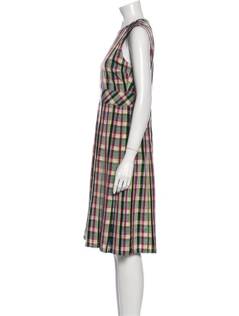 Burberry Plaid Print Midi Length Dress Clothing Bur196743 The