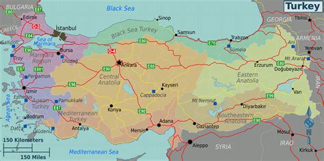 Map Of Turkey Map Regions Online Maps And Travel
