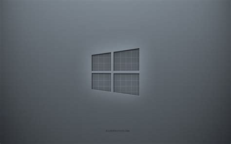 Download Wallpapers Windows 10 Logo Gray Creative Background Windows