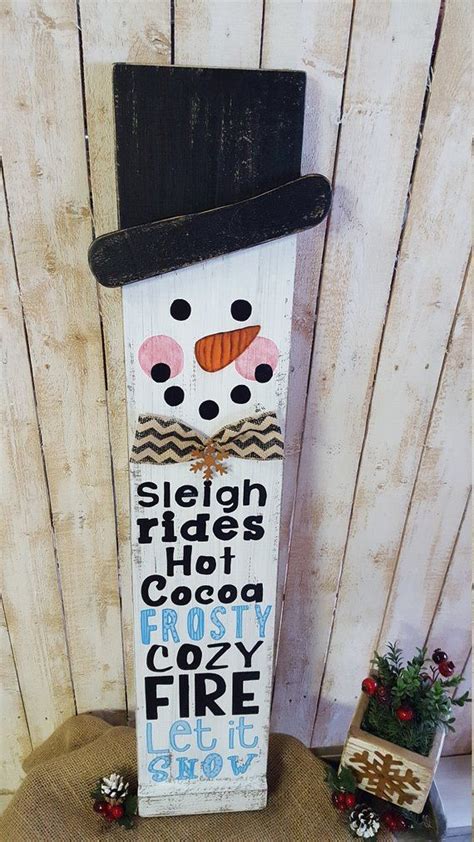 Reversible scarecrow snowman sign Tall reversible snowman | Christmas