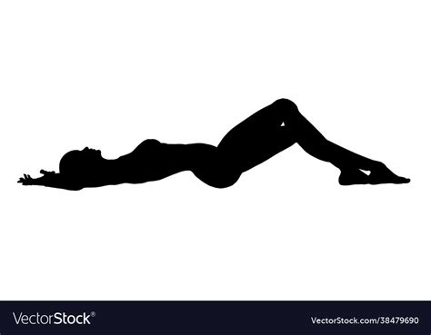Silhouette A Girl Lying In A Sexy Pose Isolated Vector Image