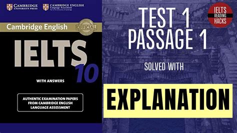 Cambridge 10 Passage 1 Test 1 Solution With Easy Explanation