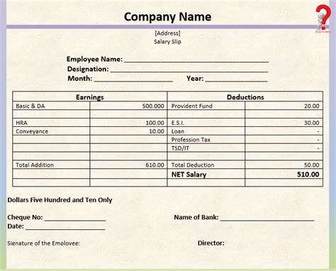 How To Create A Free Payslip Template In Excel Pdf Word Format How