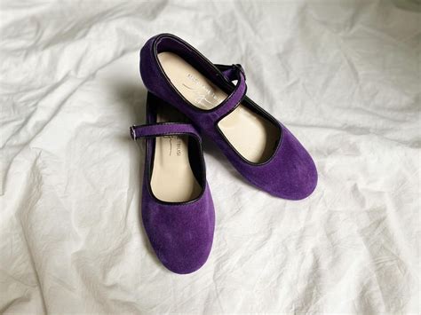 Purple Suede Mary Jane Shoes Womens Mary Janes Etsy