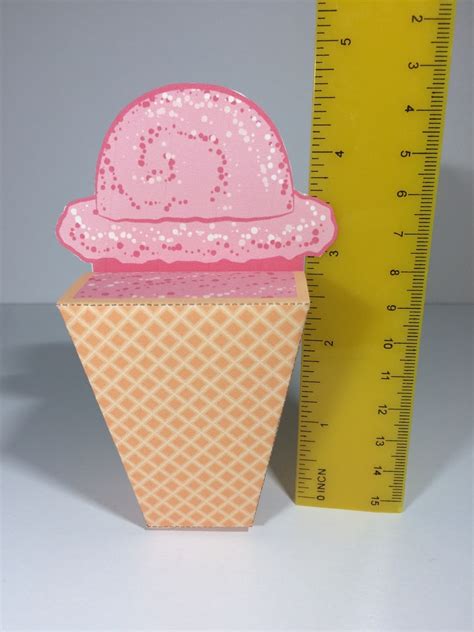 Ice Cream Cone Favor Boxes DIY Printable File Craft Etsy