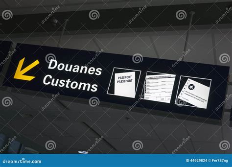 Airport Customs Sign Stock Photo Image Of Sign Terminal 44929824