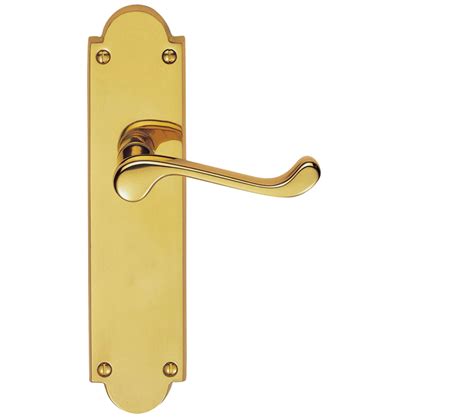 Carlisle Brass Victorian Scroll Door Handles On Shaped Backplate