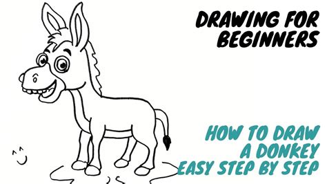 How To Draw A Donkey Easy Step By Step Animal Drawing For Beginners