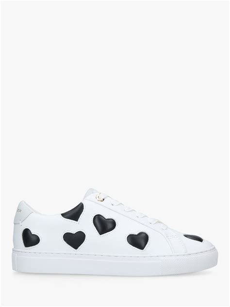 kurt geiger london lane love heart leather trainers white black at john lewis and partners