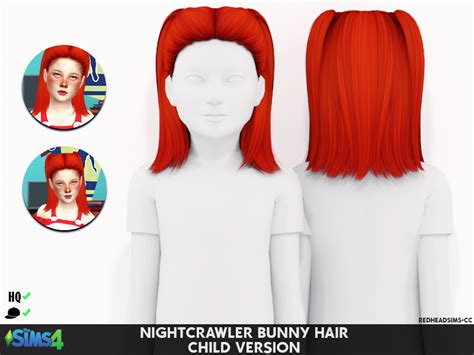 Nightcrawler Bunny Hair Toddler And Child Version Redheadsims Cc