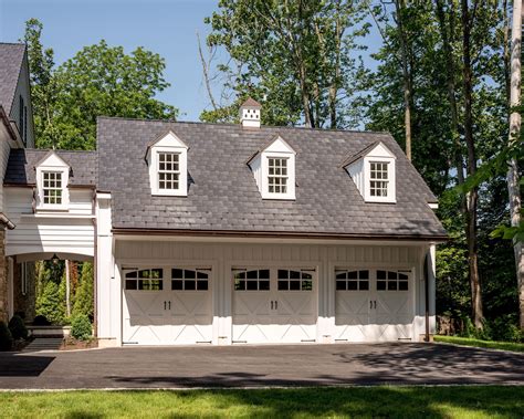 Carriage House Style Garage Attached To Pennsylvania Farmhouse