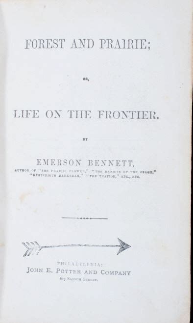Life On The Frontier By Emerson Bennett 1860
