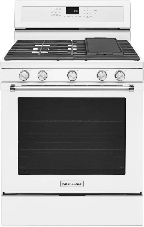 Kitchenaid® 30 White Free Standing Gas Range Grand Appliance And Tv