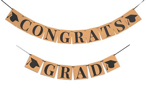 Congrats Grad Banner Decoration Sign Perfect Graduation Decorations