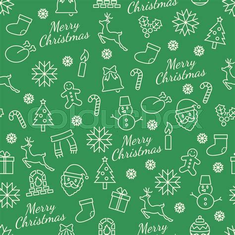 Merry Christmas Seamless Pattern With Stock Vector Colourbox