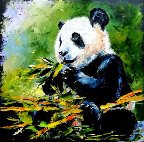 Panda Painting Bear Original Art Animal Wall Art Wildlife Pa Inspire