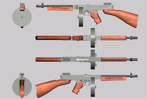 Thomspon Submachine Gun Model Fbx Format 3d Weapons And Milposerworld