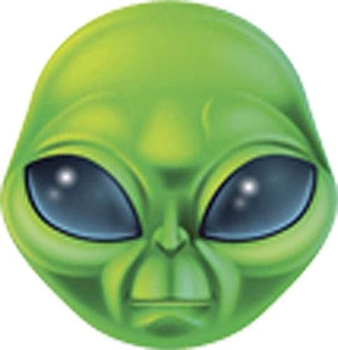 Green Alien Head With Large Beady Eyes Cartoon Vinyl Decal