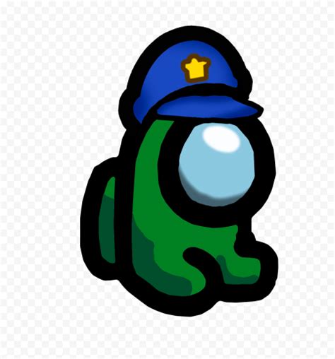 Hd Dark Green Among Us Mini Crewmate Character Baby Police Hat Png