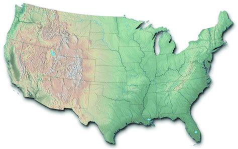 Us Topographical Map United States History I