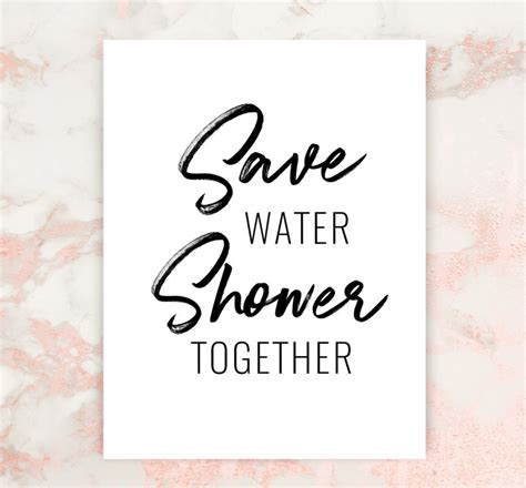 Save Water Shower Together Printable Art Bathroom Art Etsy