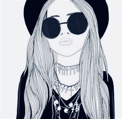Pin By Annika On Drawings Hipster Girl Drawing Tumblr Outline