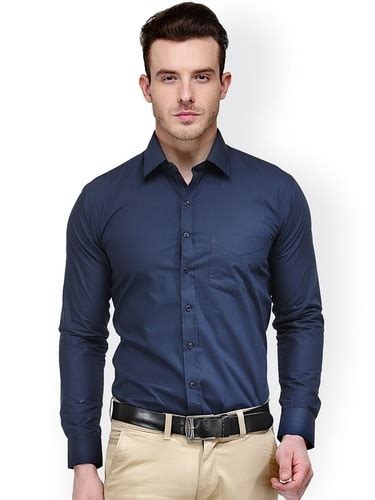 Blue Plain Mens Dark Formal Shirt Rs 450 Piece Freaky