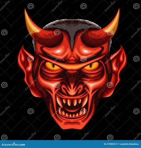 Devil Head Stock Vector Illustration Of Face Fang Satan 47989257