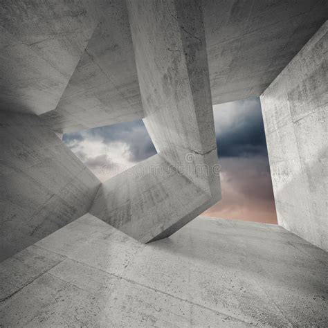 Concrete Geometric Architecture Abstract Background With