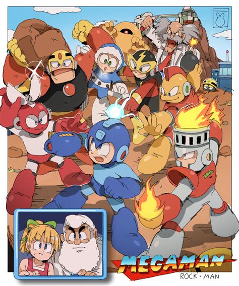 Roll Mega Man Dr Light Dr Wily Met And 6 More Mega Man And 2 More Drawn By Bendedede