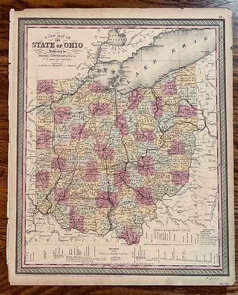 A New Map Of The State Of Ohio Thomas Cowperthwait