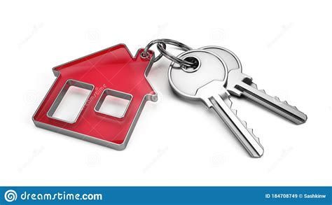 Key To A New Home Concept House Keys With Trinket House Isolated On