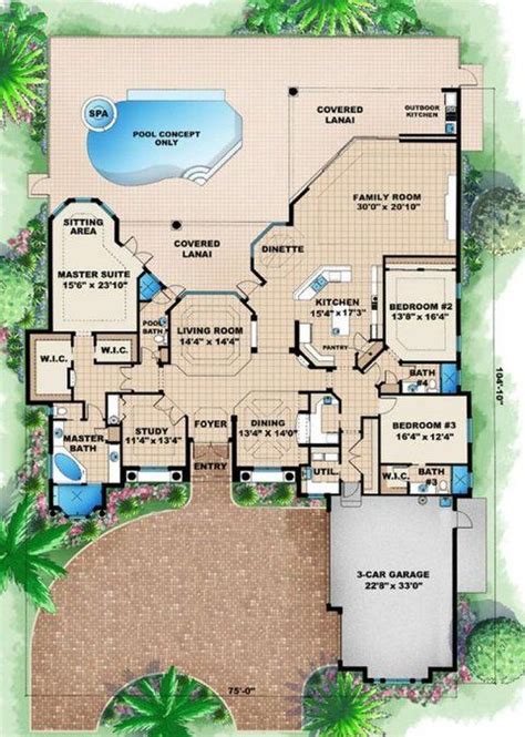 3 Bedroom 4 Bath Mediterranean House Plan Alp 0892 Chatham Design
