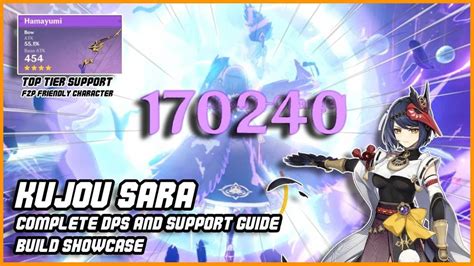 Kujou Sara Build And Guide Dps And Support Genshin Impact Youtube