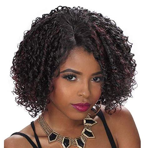 Aisi Queens Kinky Curly Wig For Black Women Black Mixed Red Color Side Part Short Afro Synthetic