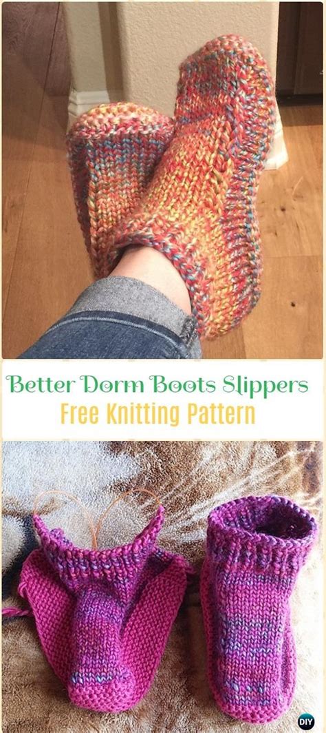 Knit Adult Slippers Boots Free Patterns Written Tutorials F