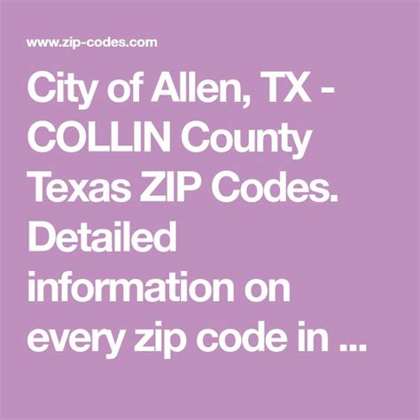 All Zip Codes In Allen Tx