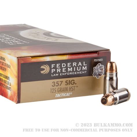50 Rounds Of Bulk 357 Sig Ammo By Federal Hst 125gr Jhp