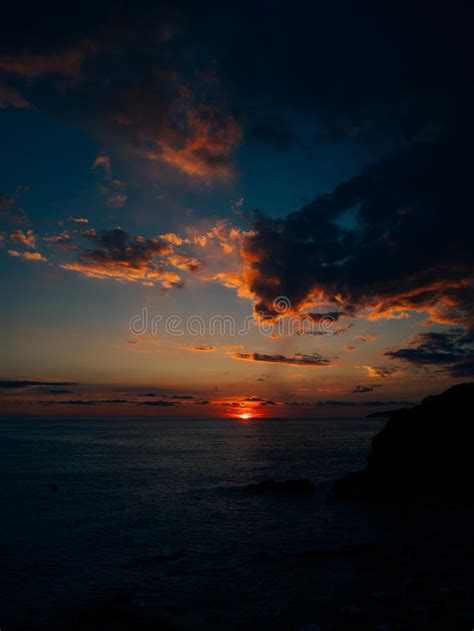 Sunset Over The Sea Sunset Over The Adriatic Sea Stock Photo Image