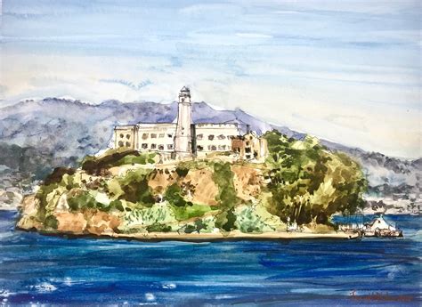 Maybe you would like to learn more about one of these? Alcatraz Island / Art Souvenier / Watercolor Painting ...