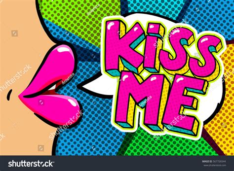 Female Lips Speech Bubble Kiss Me Stock Vector 567726544 Shutterstock