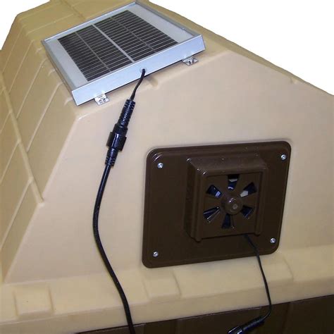 Solar Powered Dog House Exhaust Fan Whisper Quiet Vent Easy To Install