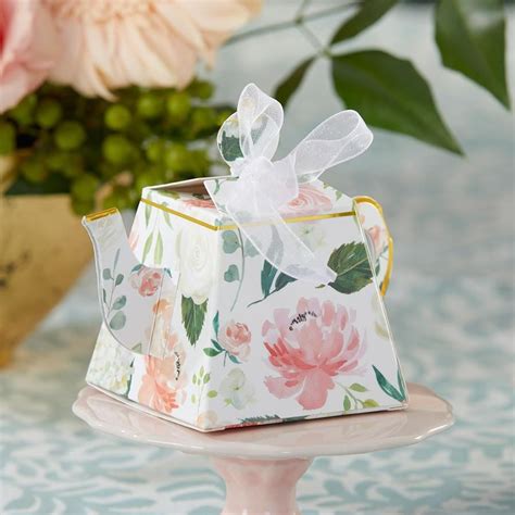 Floral Teapot Favor Box Set Of 24 Tea Party Bridal Shower Tea