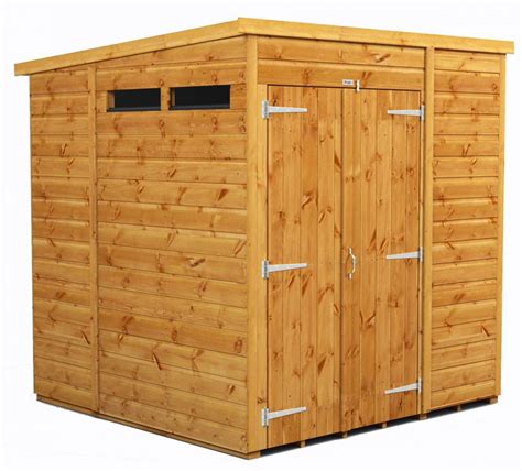Power 6x6 Pent Garden Security Shed Double Door Black Friday Shed Deals