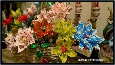 That translates into tons of trash from candy wrappers. CREATE A HOBBY : Flowers Made of Candy Wrapper
