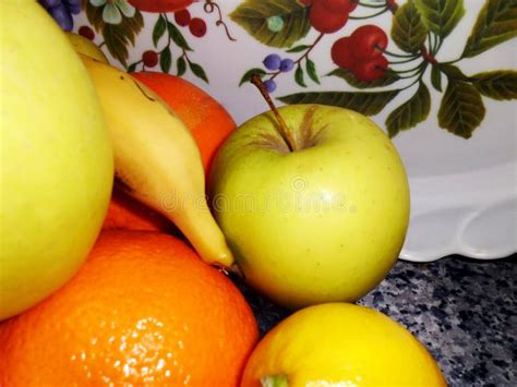 Fruits Orange Lemons Bananas And Apples Stock Photo Image Of Group